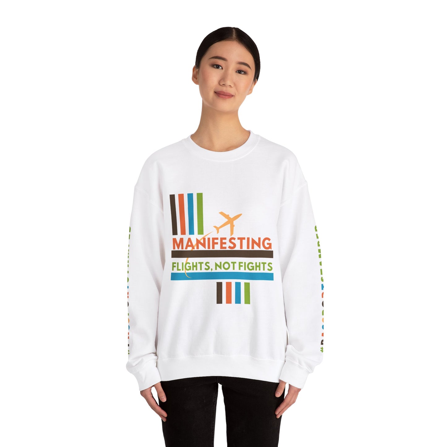 Manifesting Flights Not Fights Unisex Heavy Blend™ Crewneck Sweatshirt